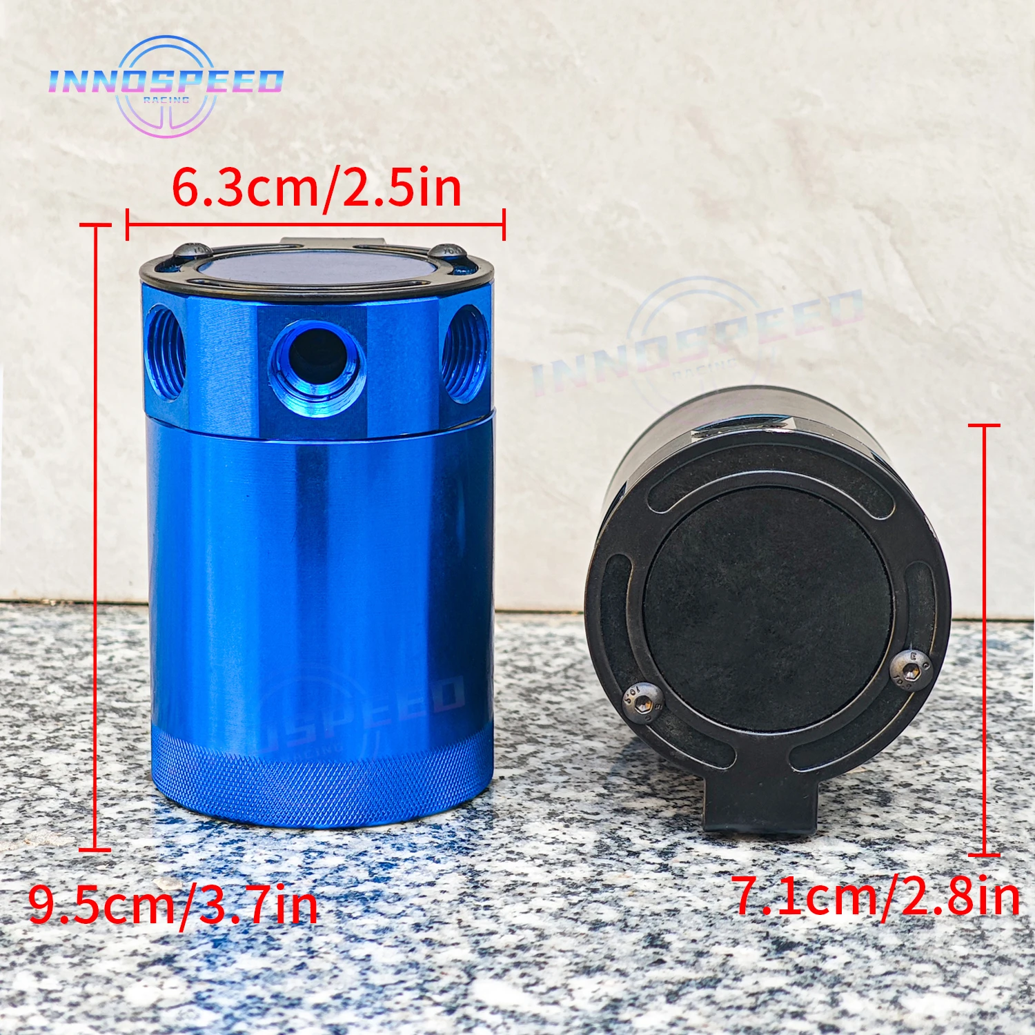 علبة سباق عالمية مكونة من 3 منافذ للزيت باللون الأسود/الأزرق #2