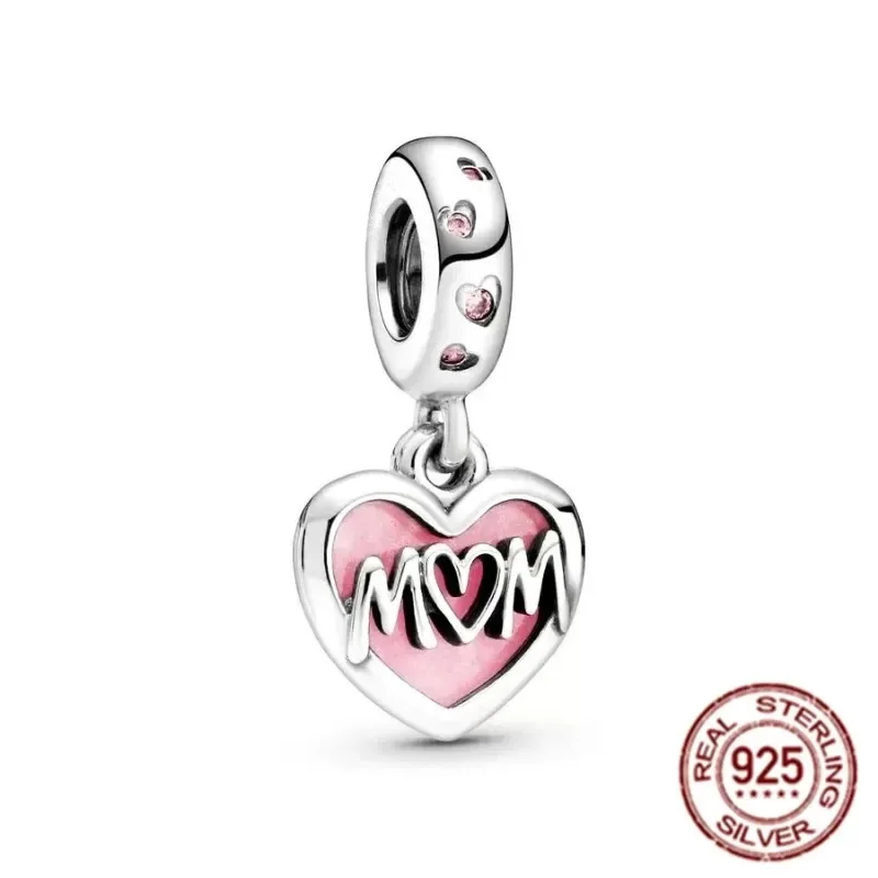 Abalorios de corazón de cristal de Murano para pulsera Pandora, poción de amor Rosa de Plata de Ley 925 Original, regalo de joyería para mujer