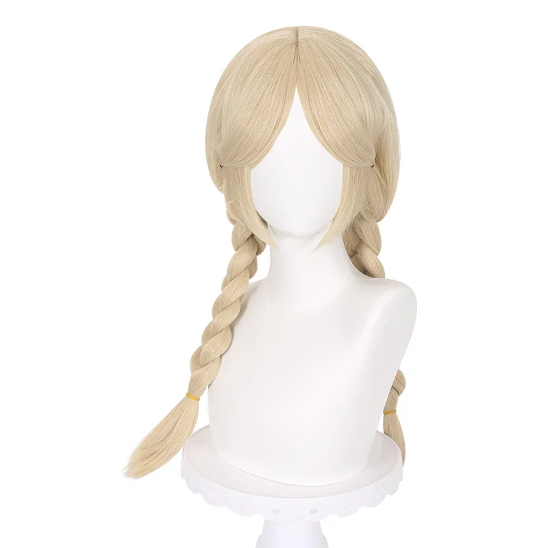 Die fünfte Anne Lester Cosplay-Perücke, geflochtener Stil, gelbe Langhaarperücke