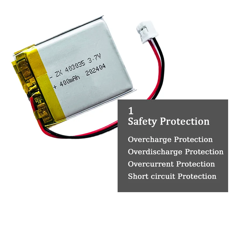 403035 043035 400mAh 3.7V Lipo batteria ricaricabile ai polimeri di litio per GPS MP3 MP4 Walkie-talkie auricolare Bluetooth Smart Watch