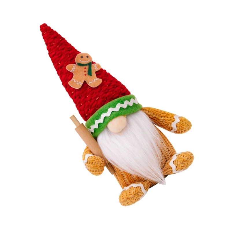 Bộ sưu tập đồ trang trí Giáng sinh Gingerbreads Man Gnomes Đồ trang trí ngày lễ A0KC