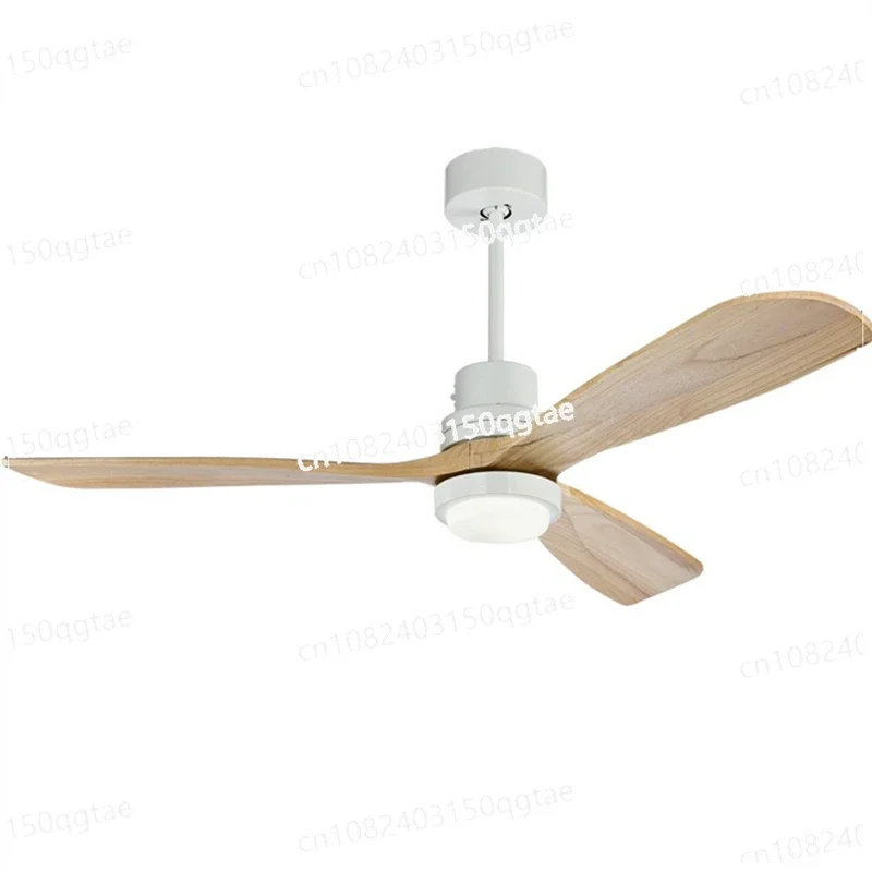 Modern Remote Control 52 Inch Wooden Blades Retro Ceiling Fan with AC220V Input 15W Ceiling Lights