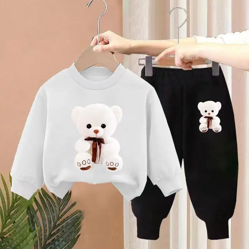 بدلة رياضية للأولاد والبنات ، ملابس رياضية للأطفال ، ملابس أطفال ، بلوزة وسراويل بأكمام طويلة ، مجموعتان من الملابس الرياضية ، الخريف