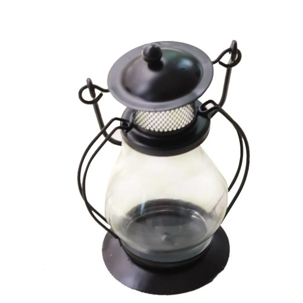Candles Cover Retro Metal Candlestick Portable Decorative Hanging Lantern Cover with Handle Tent Lantern Outdoor