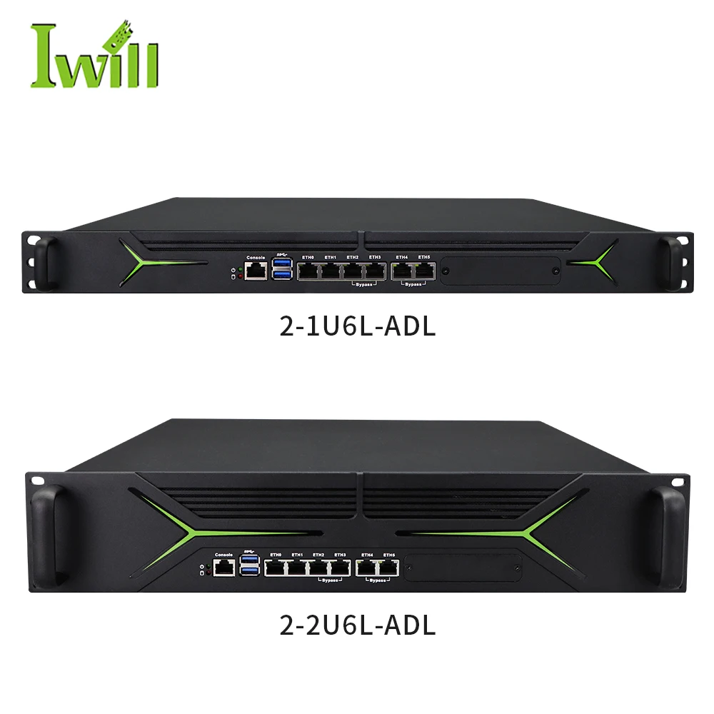 1U 12th 13th Gen Firewall Network Server with DDR4 6LANs SFP+ DC 90V to 264 V Computer Server System Network for Iot Solutions