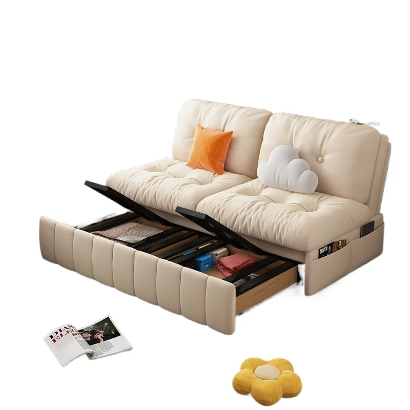 

Cream wind sofa bed, multifunctional foldable dual-purpose cat fleece, combed bed