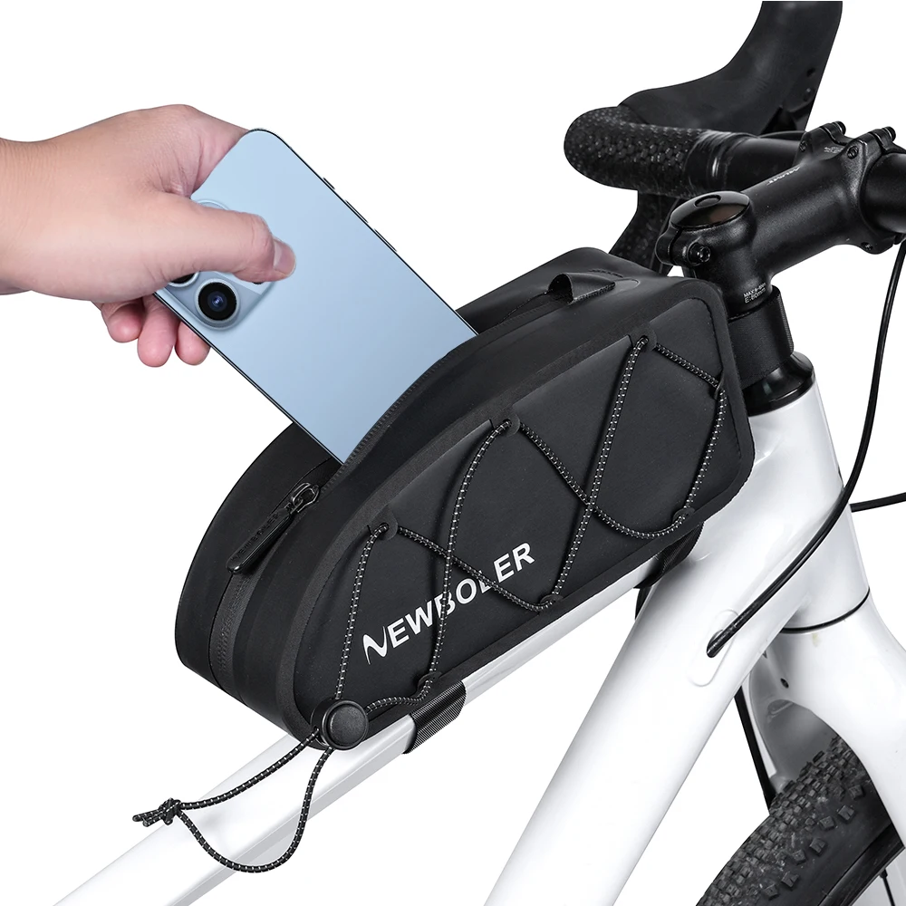 NEWBOLER Fahrradtasche Wasserdichte Reflektierende Vordere Oberrohr-Tasche Fahrradtasche mit Großer Kapazität MTB Rennrad Zubehör – Detail 15