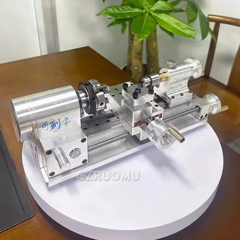 DIY Mesin Bubut Mini Multifungsi Rumah Tangga Kayu Buatan Sendiri Mesin Bubut Kecil Portabel Desktop Mesin Bubut Mikro 110V-220V 100-2500r/Menit