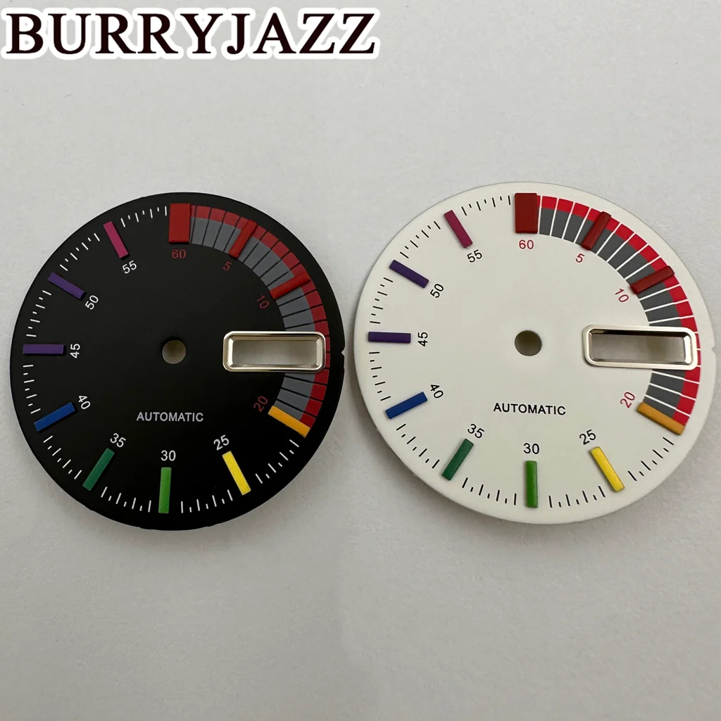 burryjazz-relogio-luminoso-dial-nenhum-logotipo-3-o'clock-caso-crown-black-dial-branco-verde-nh36-285-milimetros