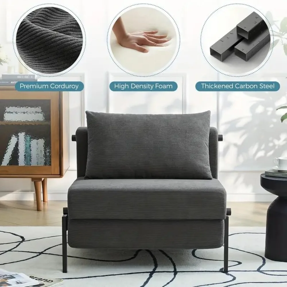 كرسي سرير أريكة قابل للتحويل - نوم حديث 3 في 1 لغرفة المعيشة وغرفة النوم ومساحات الضيوف #4