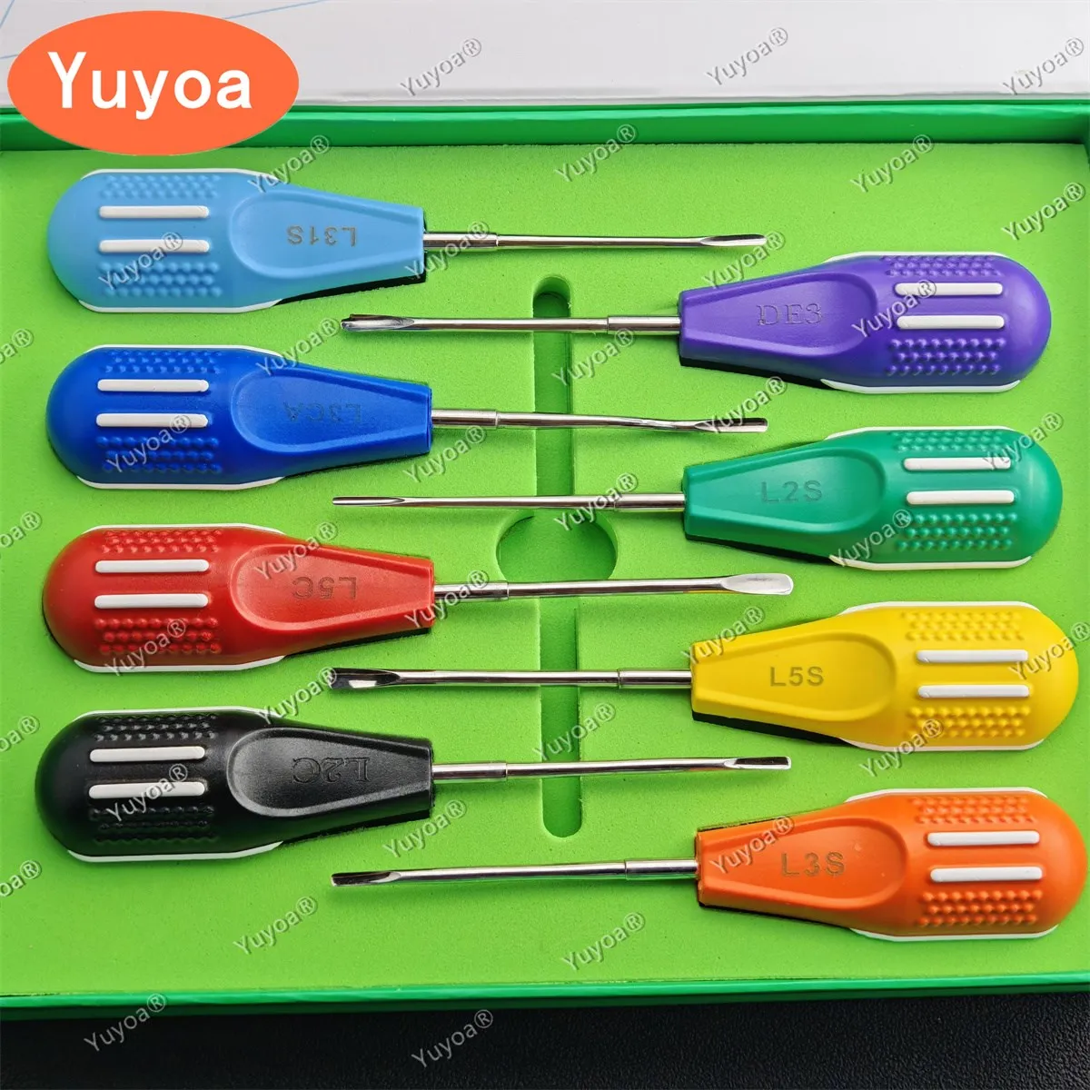 8pcs Dental Luxating Lift Elevator Kit Dentist Minimally Invasive Surgical Screwdriver Curved/Straight Root Extracting Tools