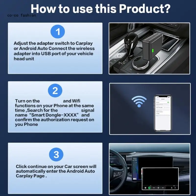 517B Car Wireless Connection Box Converter Adapter for Multimedia Enhancement Systems