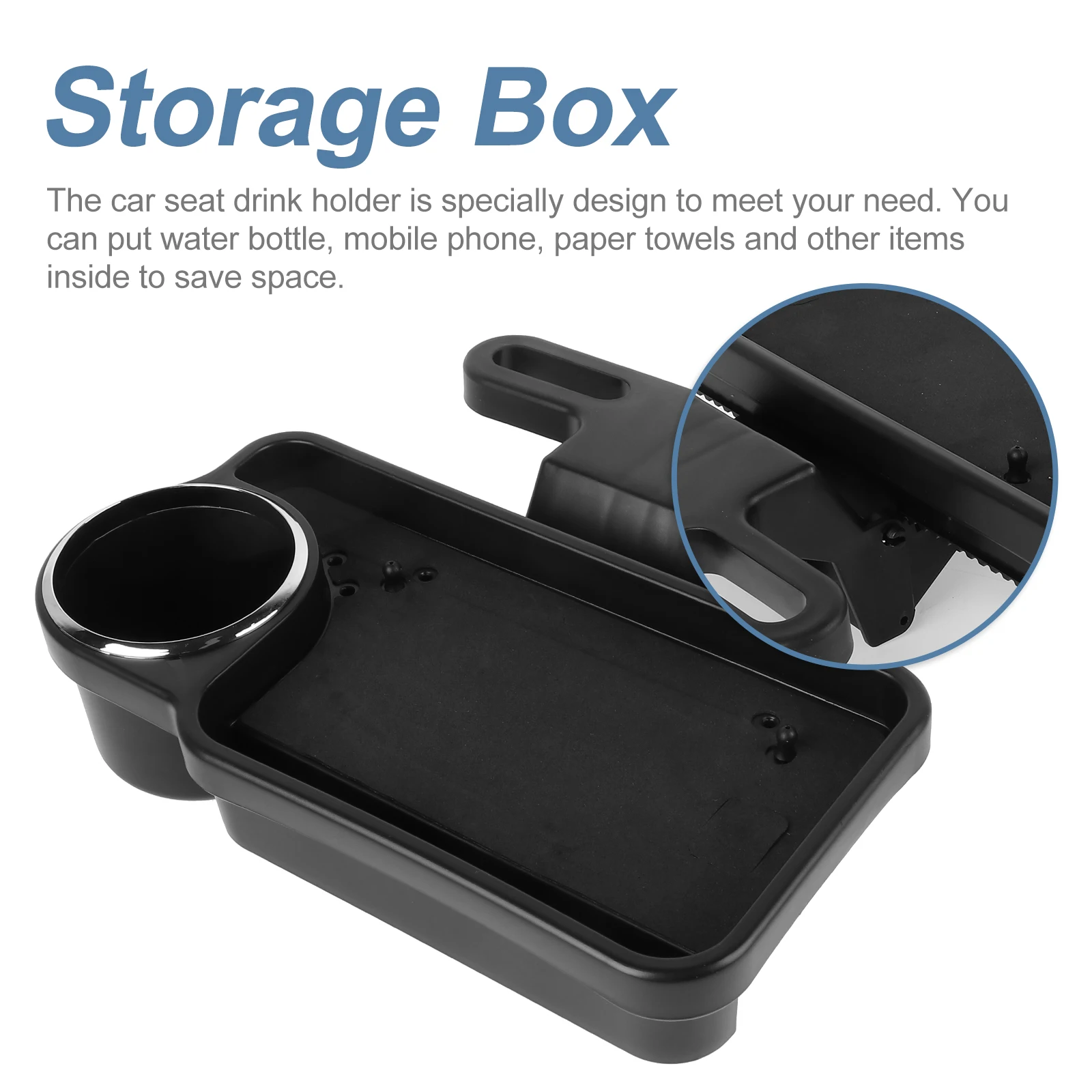 

Seat Drink Holder Storage Box for Beverage Mobile Phone Paper Towels Black Glove Box ganizer Portable Passenger Clean Tidy Car