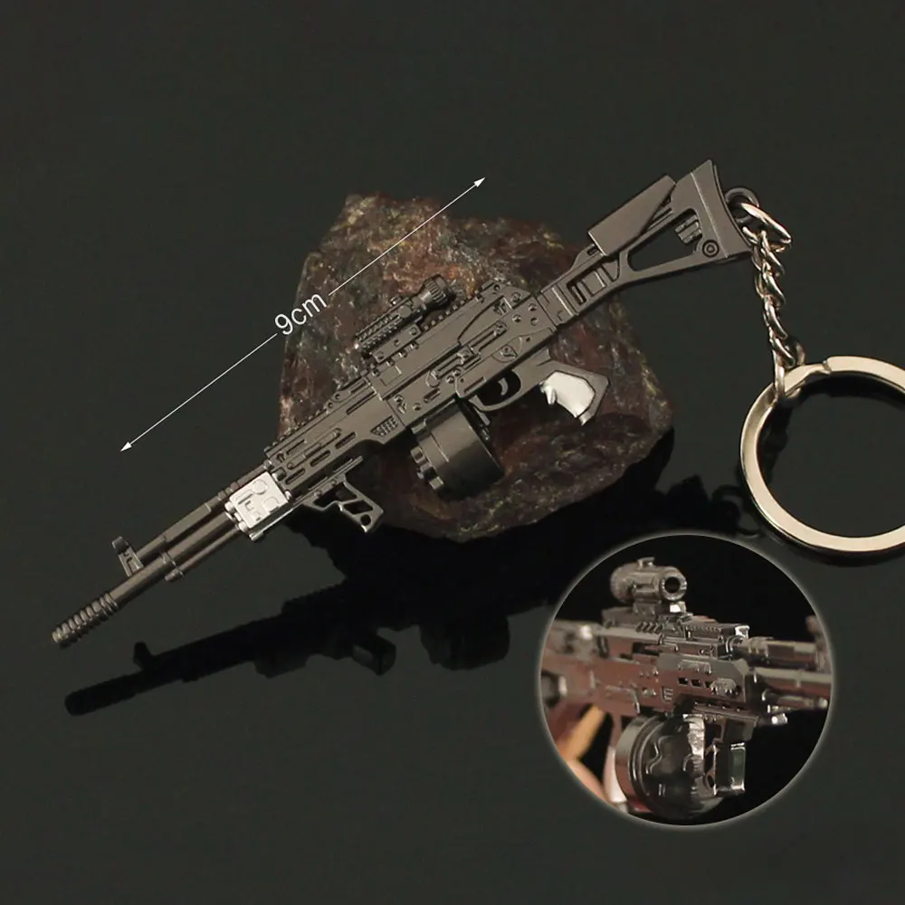 Mini AEK Gewehr Modell Legierung Gun Schlüsselbund Anhänger CS Spiel Waffe Sammeln Dekorative Spielzeug Action Figure Kinder Weihnachten Geschenke ZG395