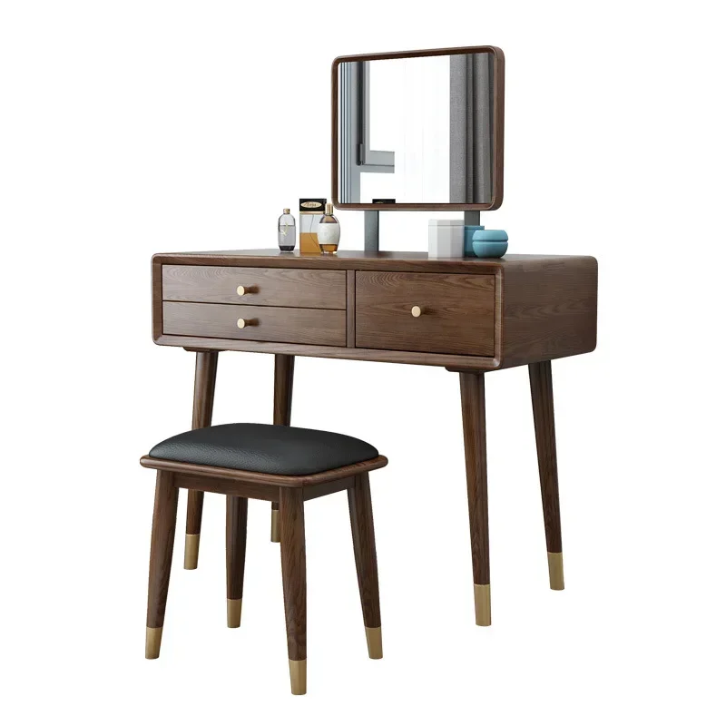 Solid Wood Makeup Table Ash Nordic Light Luxury Bedroom Large