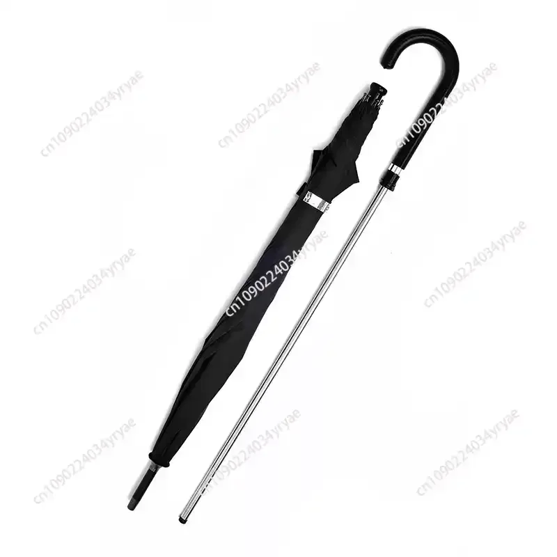 Simple umbrella creative personality long handle straight bar rain vinyl sunshade sunscreen can be pulled out crutch umbrella