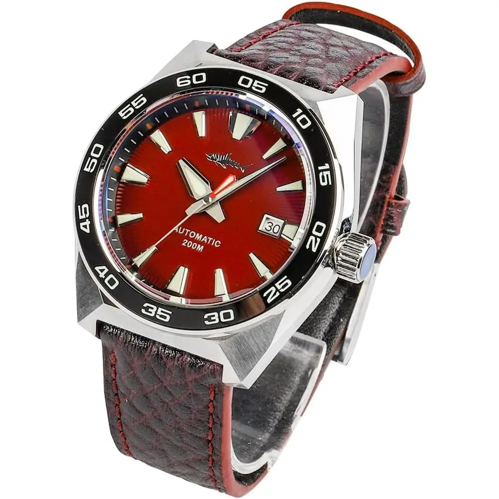 

Часы Heimdallr Diver или мужские наручные часы из нержавеющей стали с японским механизмом NH35A, автоматическим механизмом, кожаным ремешком и сапфировым стеклом.