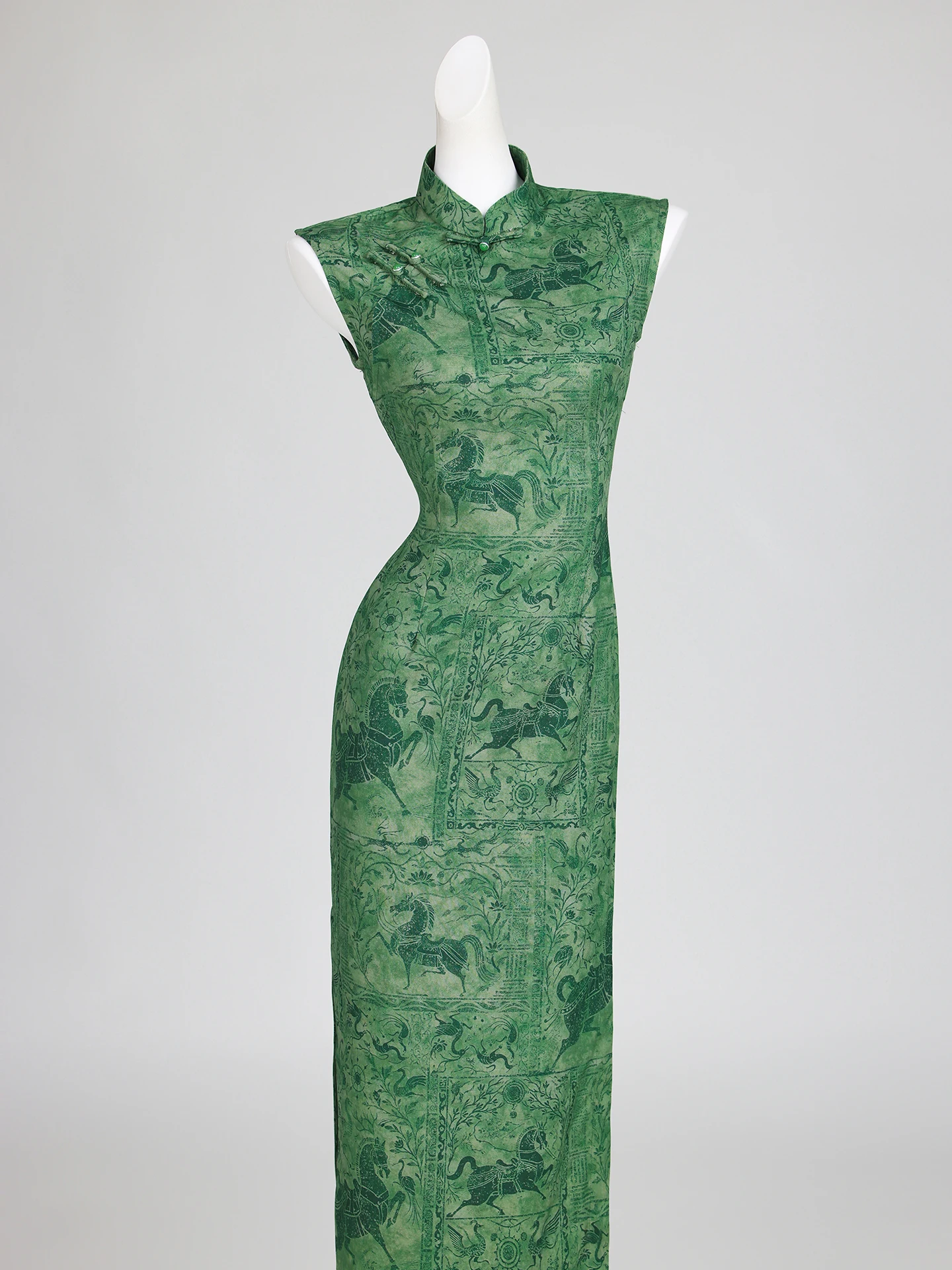 

Новинка 2026: Элегантное женское платье в китайском национальном стиле с цветочным узором, длинное, премиум-класса