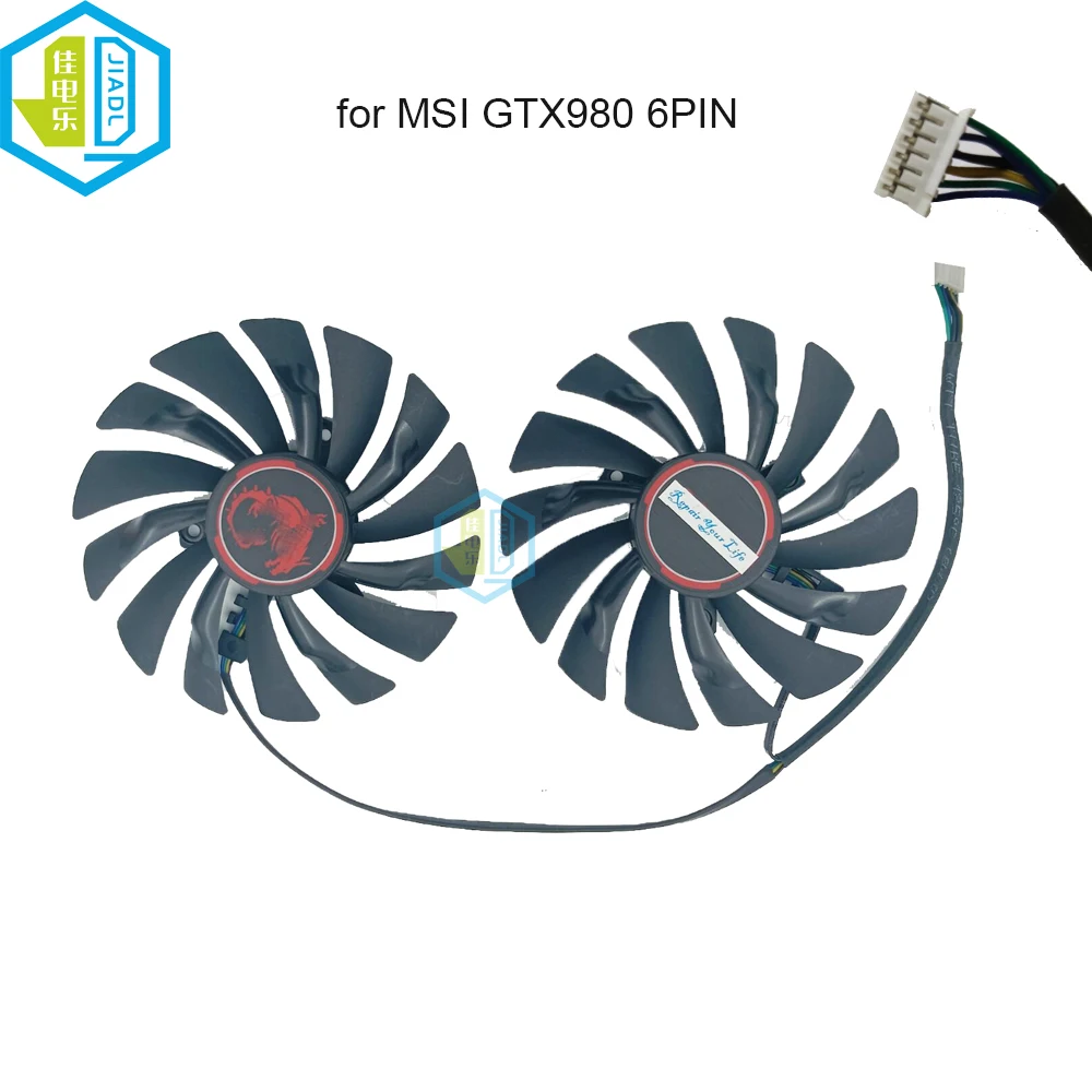 

12V 6PIN Video Card Cooling Fans Cooler Radiator For MSI GTX980 GeForce GTX 980 Gaming GPU Graphics Cards Fan 95MM PLD10010S12HH