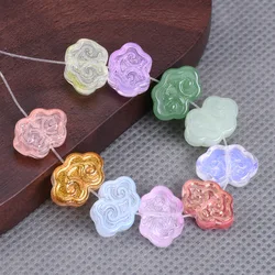 20pcs Chinese Auspicious Cloud Shape 9x13mm Handmade Lampwork Glass Loose Beads for Jewelry Making DIY Crafts Findings