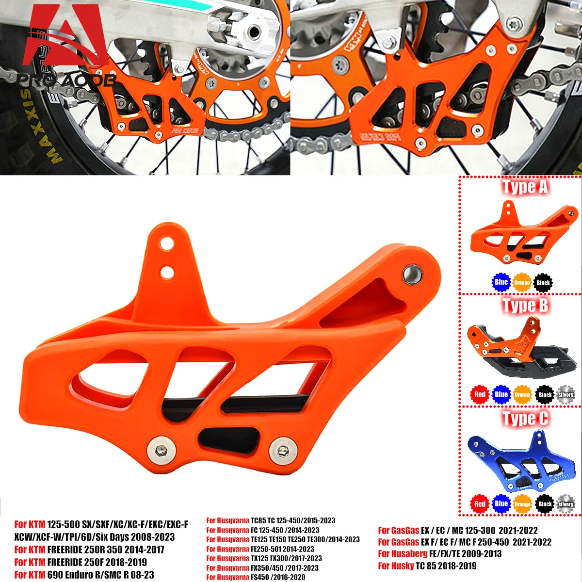 

Chain Guide For Husqvarna Motorcycle TE150 TE150i TE 250 250i TX 300 300i FE 250-501 TE125 TC85 FS450 FX 350 450 FC TC125-450