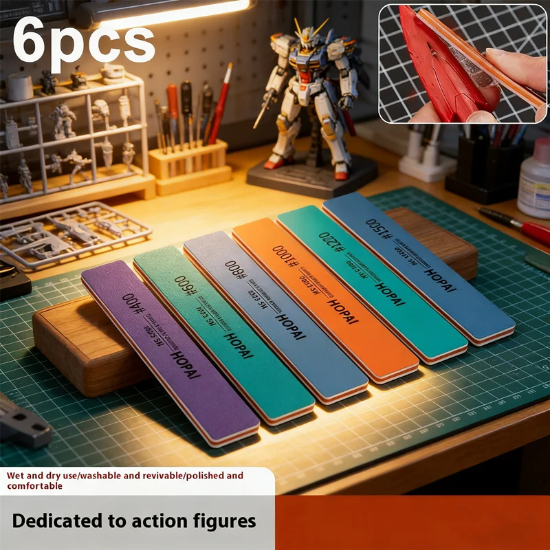 Sanding Sticks, Model Sanding Sticks, MS-E400-1500, Plastic Sanding Rod, DIY Model Tools, Polishing Sticks, Hobby Sanding, 6Pcs