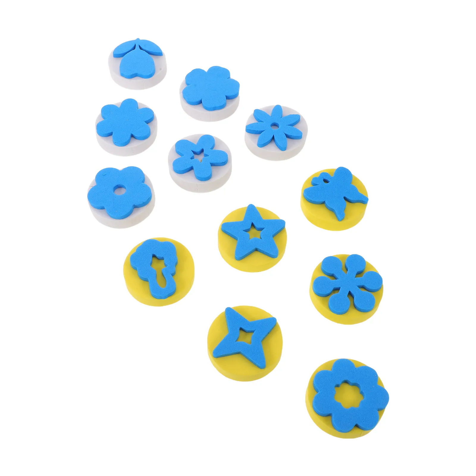 1 Set Sponge Paint Stampers with Flower Patterns for Crafting, Ink Pads, Drawing & Decorative Art Projects