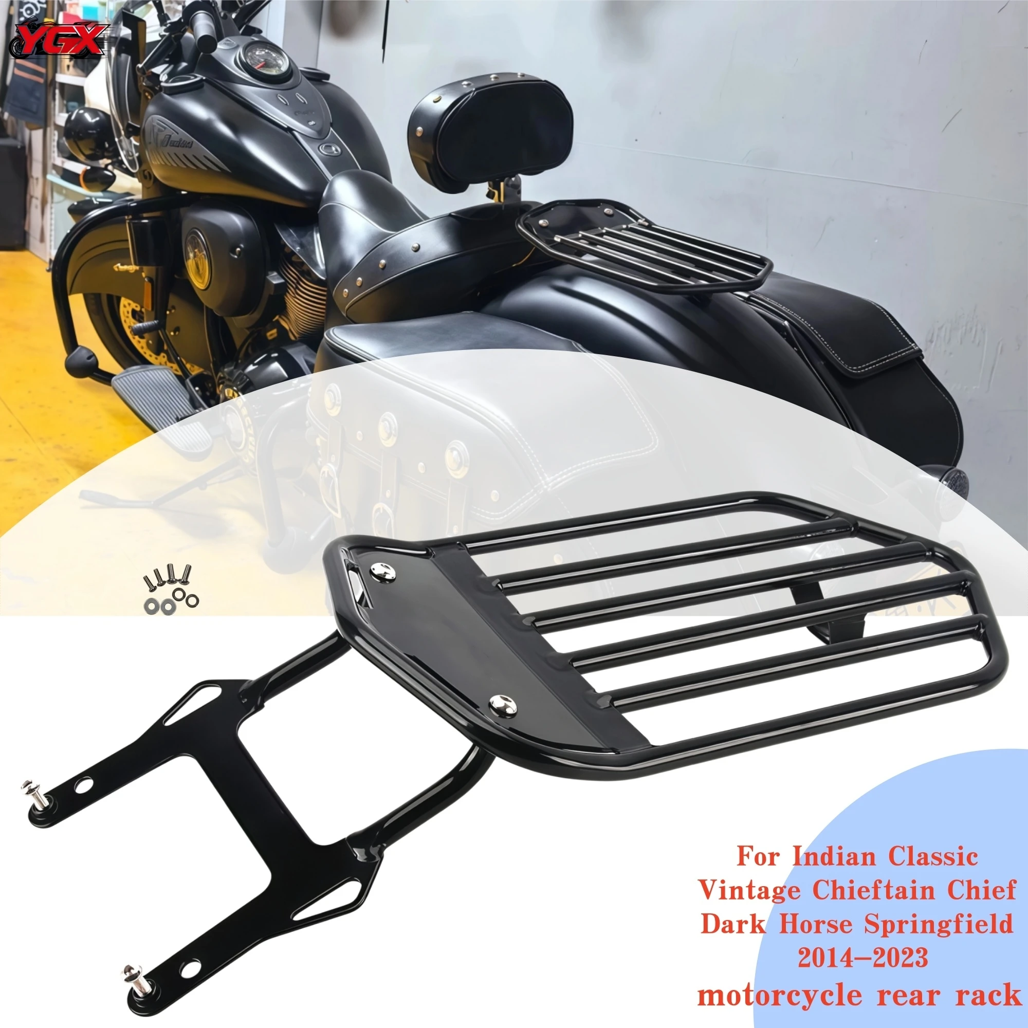 Motorcycle Rear Carrier Mount Accessories for Indian Classic Vintage Chieftain Chief Dark Horse Springfield 2014‑2023