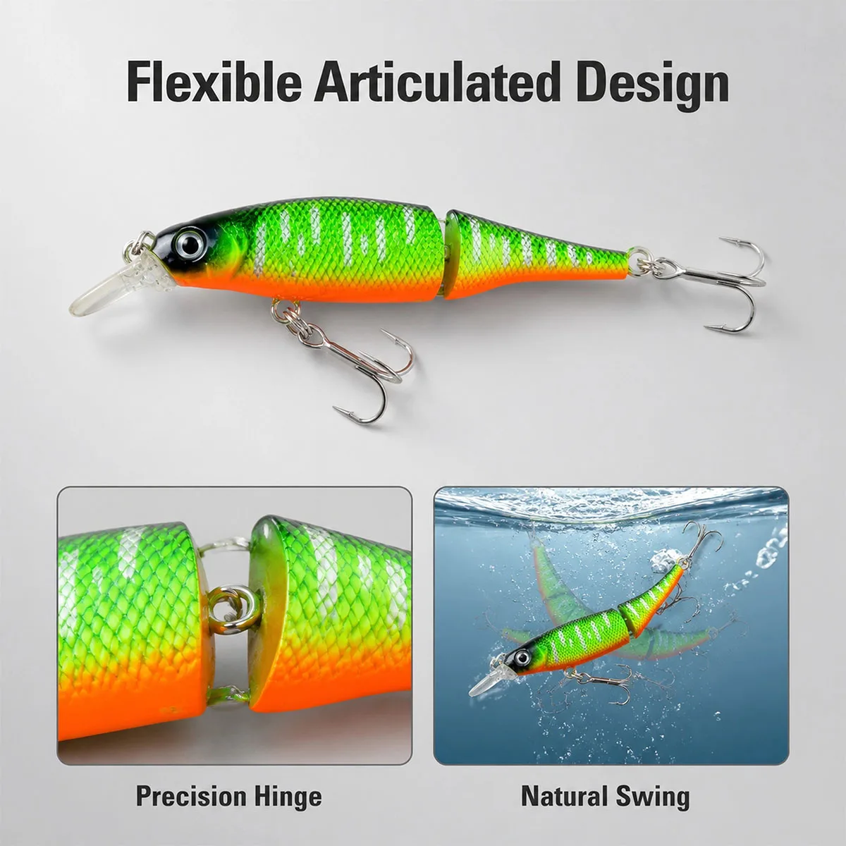 Jointed Minnow Fishing Lures, Segmented Hard Bait With 3D Realistic Fish Eyes, Simulated Fish Scales, Built-in Rattle Balls