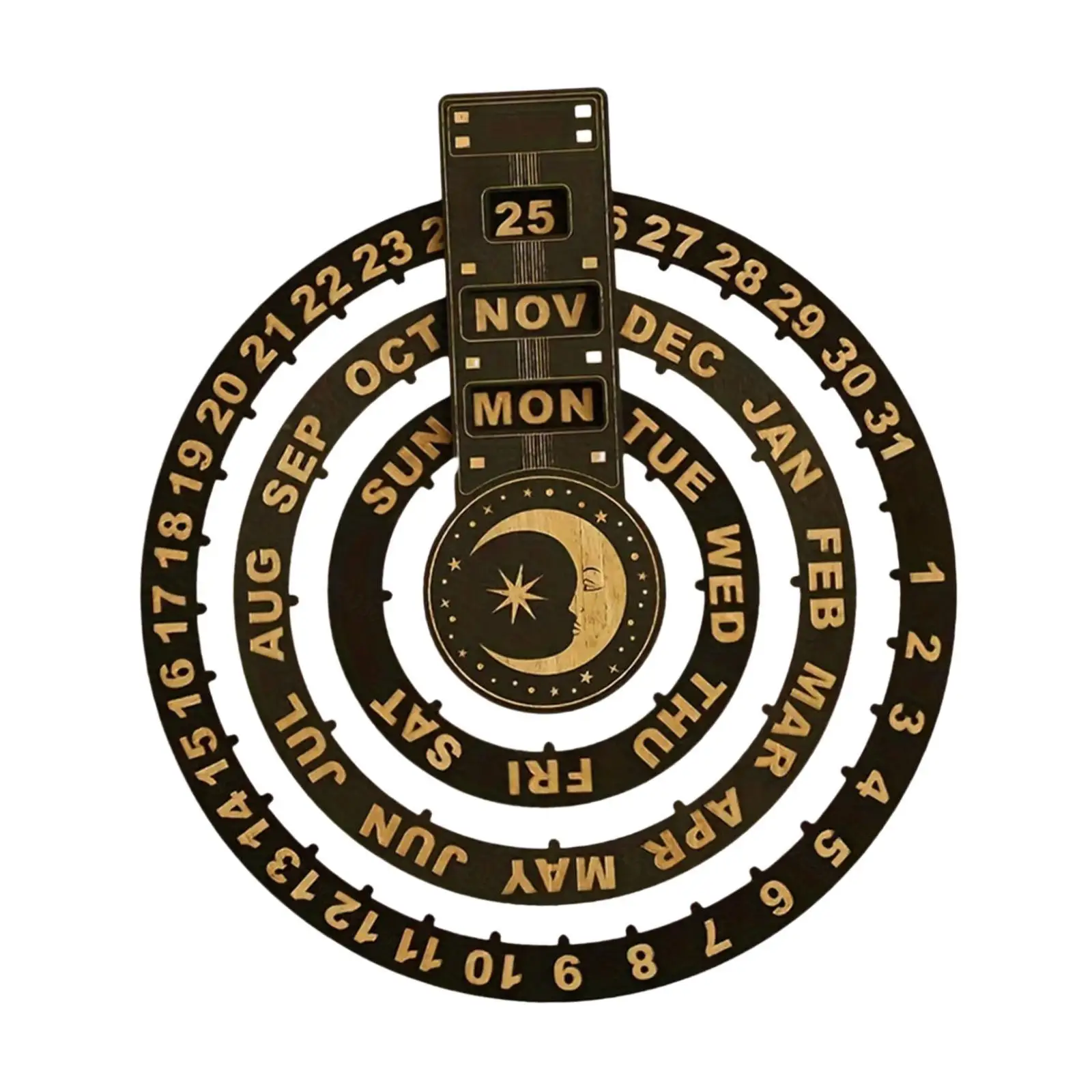 

Calendar Rotating Calendar Tabletop Unique Artwork Calendar Ornament Decoration for Bookshelf Bedside Table Cabinet