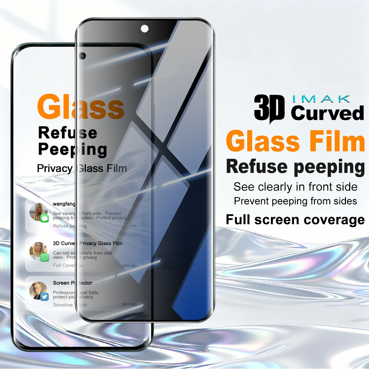 

IMAK Privacy Tempered Glass for Moto Edge 70 Fusion 5G Screen Protector Film