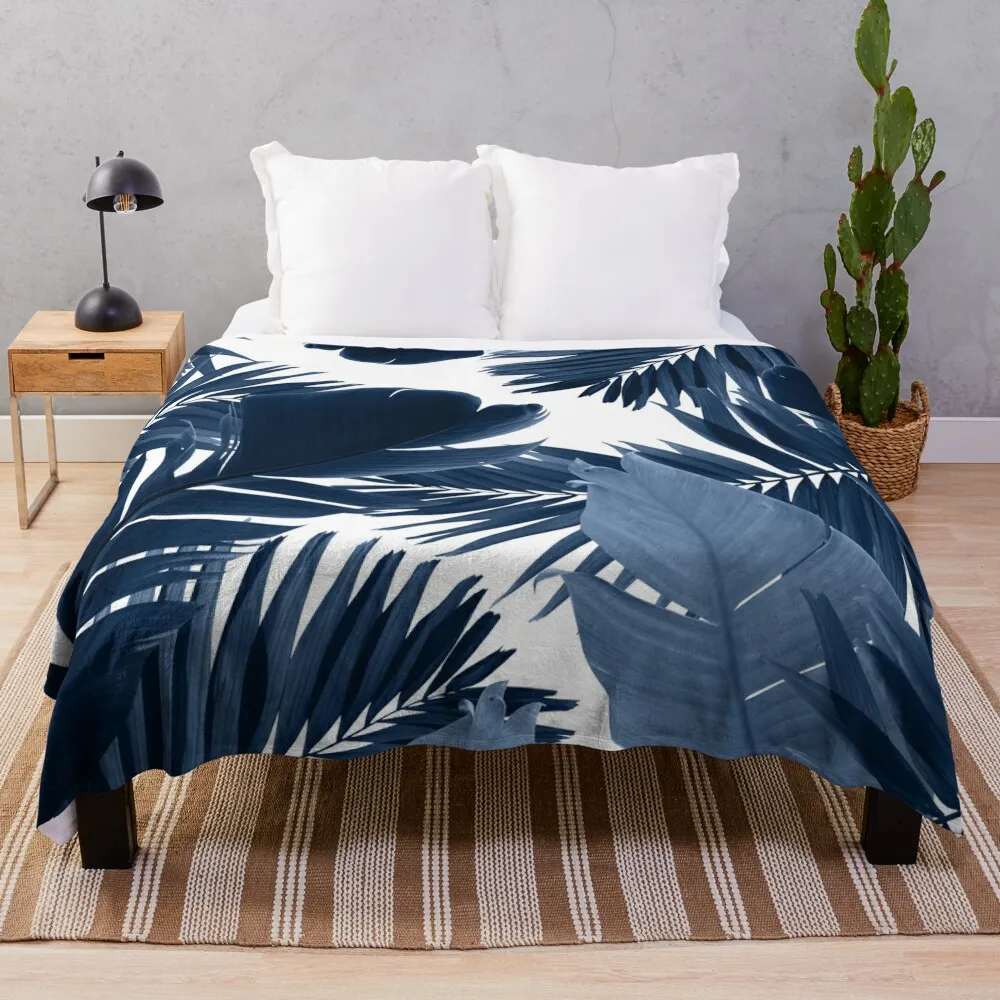 Jungle Leaves Finesse #3 #tropical #decor #art Throw Blanket Custom Blanket