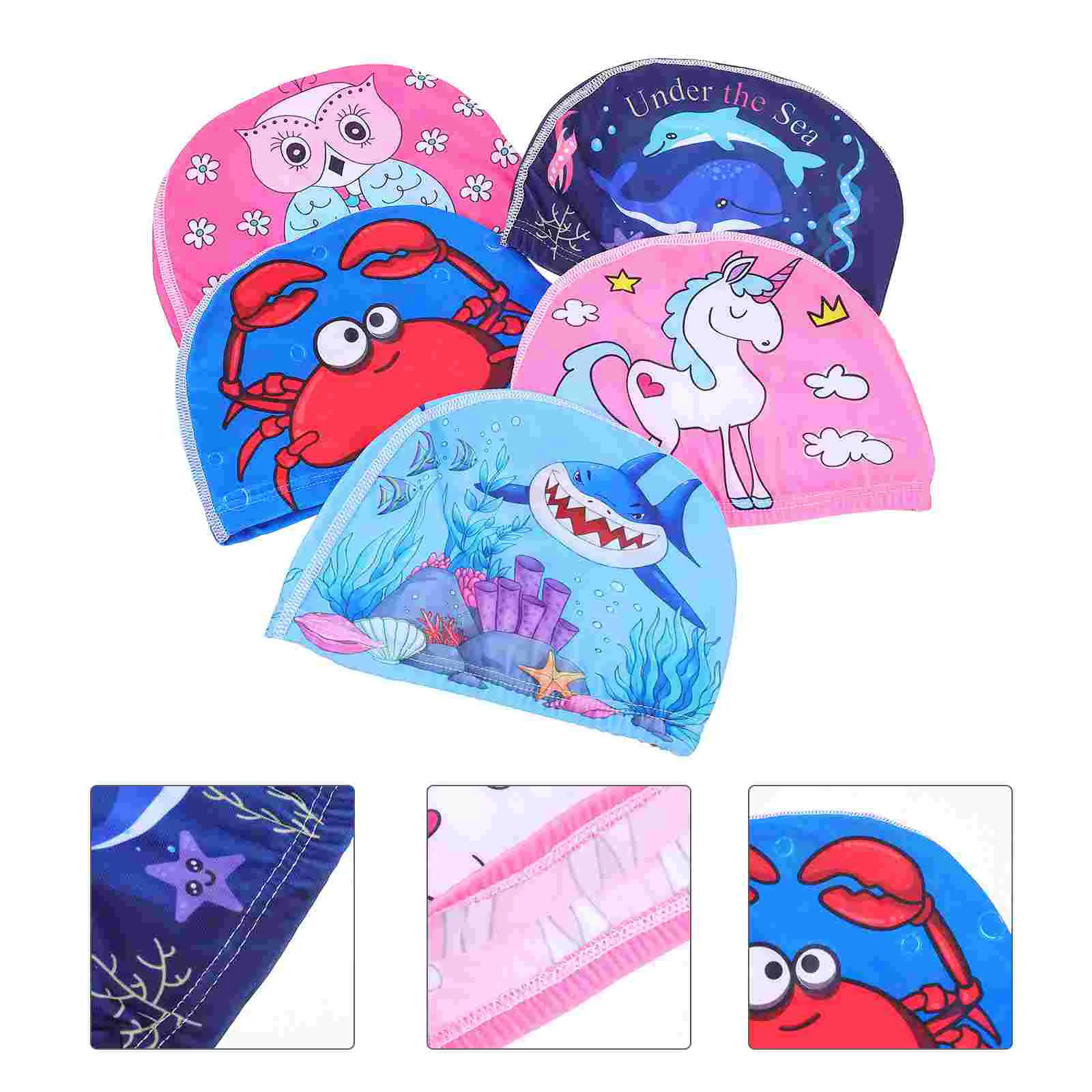 

Swim Pool Hat Cap for Kids Children's Swimming Supply Cute Swimcaps Polyester Boy