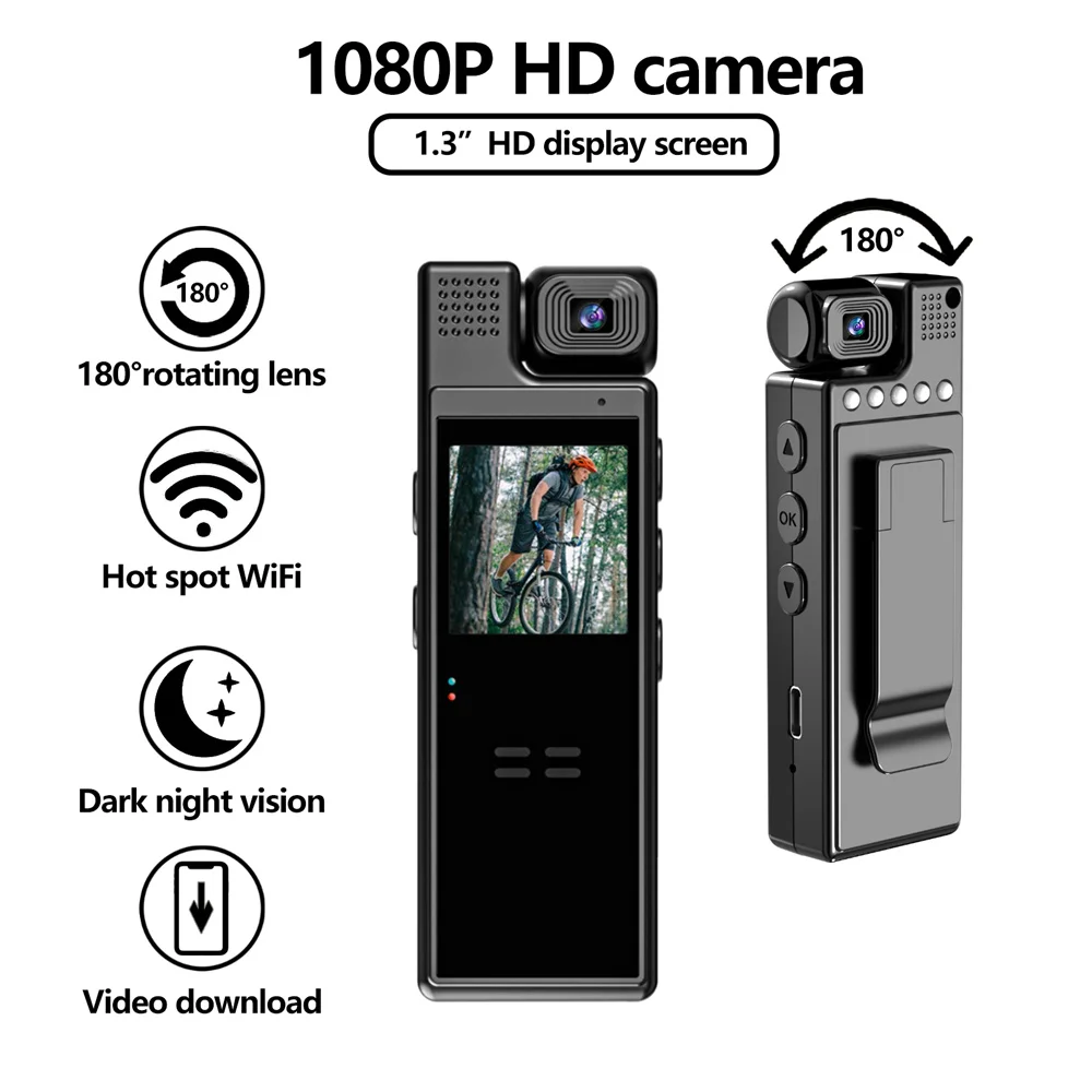 2024 WIfI Mini Camera 1080P Portable Digital Video Recorder Bodycam Infrared Night Vision Police Camcorder Outdoor Sports Camara