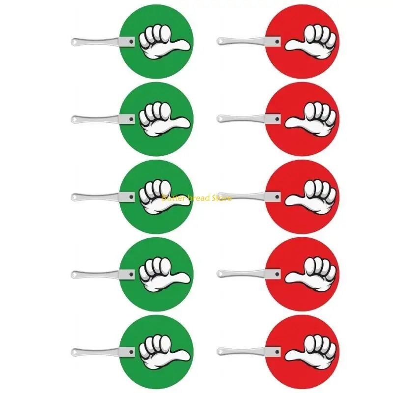 W89C 10 PCS/SET CLASSROOM 투표 패들 진정한 거짓 패들 엄지 손가락 엄지 손가락 아래 강의실 튜닝 패들 예 예 아니오 패들