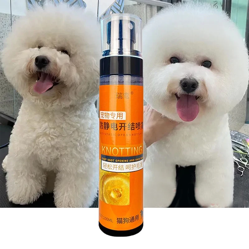 Pet Coat Wash Free Hair Conditioners Spray, Fluffy Smooth, Soft Shiny, Easy Comb Without Knots For Cat dog Hair knotting Tangles