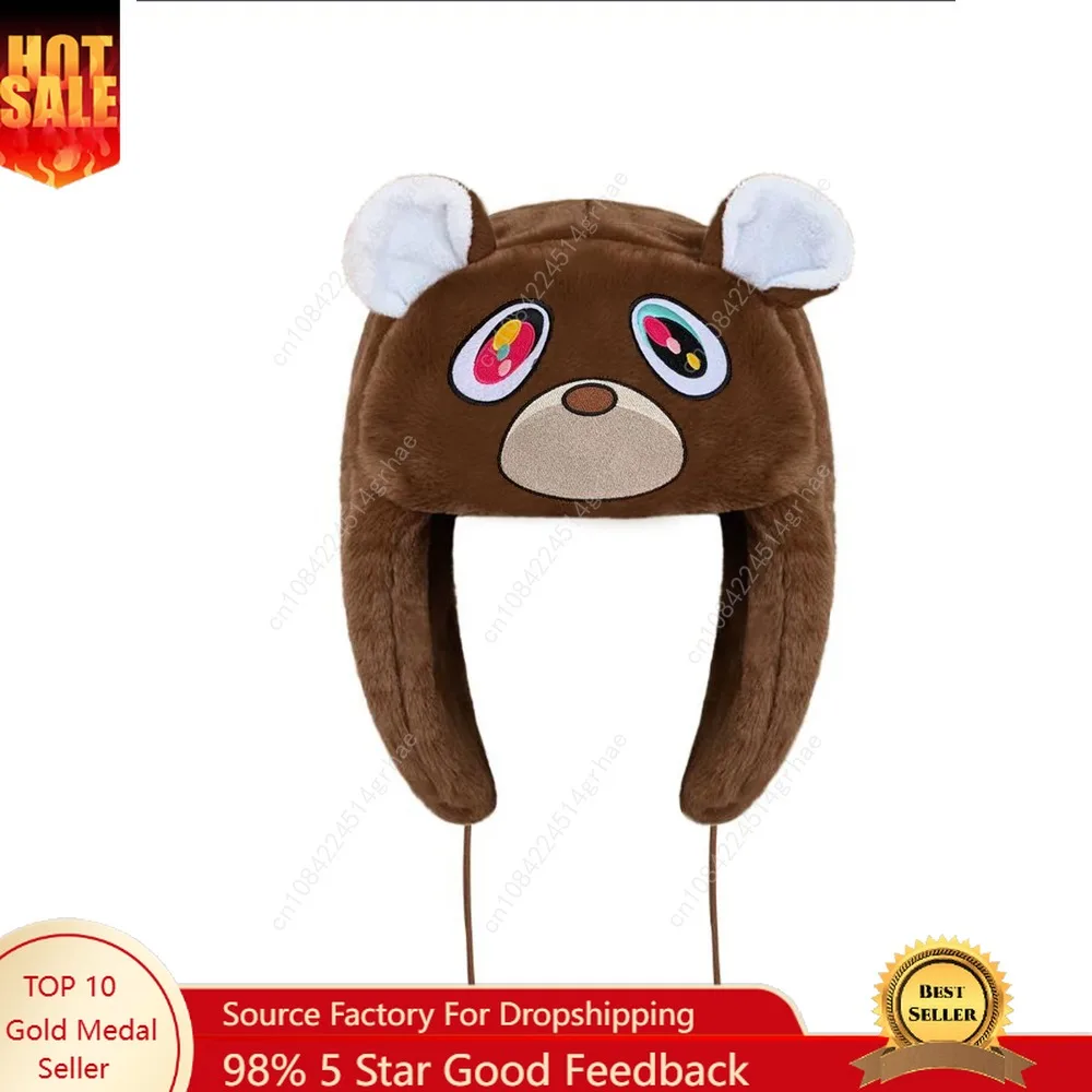 

Autumn Winter Warm Hat Brown Bear Hot Sale Winter Women's Cap Trapper Woman Ski Hats Caps Real She Hats