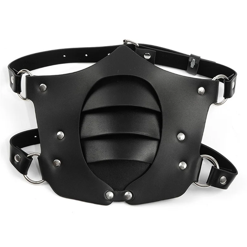 Party Cosplay Exotic Costumes Men Masks Adjustable Strap Halloween Accessories PU Leather Punk Stage Club Sexy Male Harness Mask