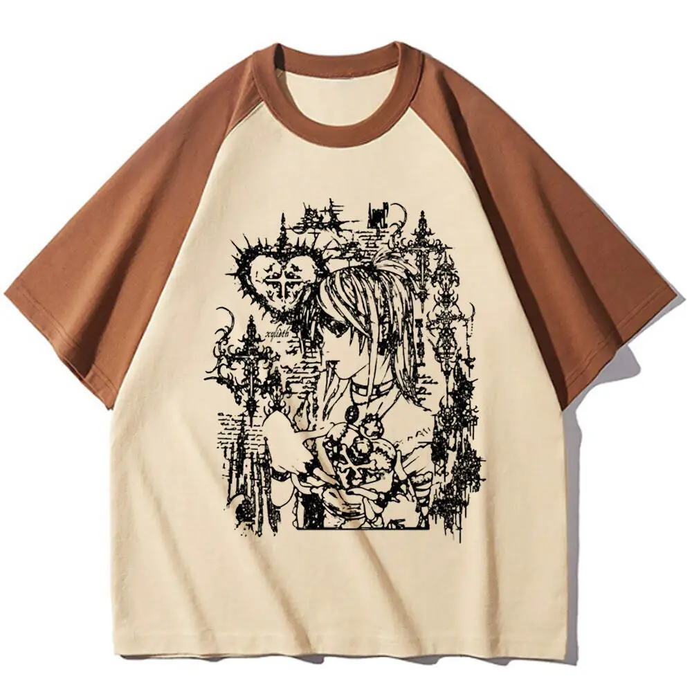 Death Note t-shirt women 80s hip hop Retro korean clothes aesthetic Punk top tees Grunge anime aesthetic 80s