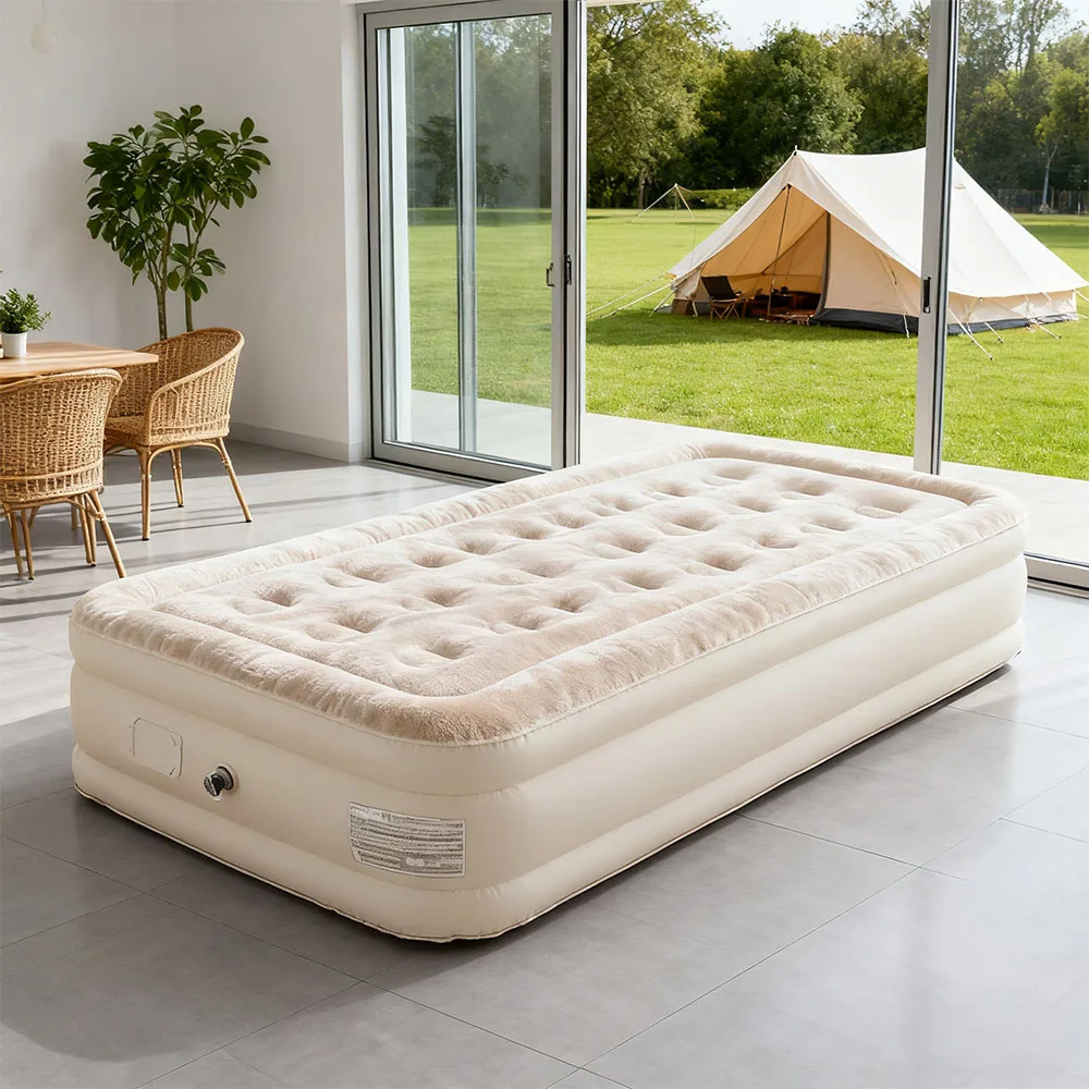 Air Mattress Built-in Pump Self-inflating Mat Cushion Outdoor Tent Inflatable Bed Double sleeping Pad For Camping or Indoor