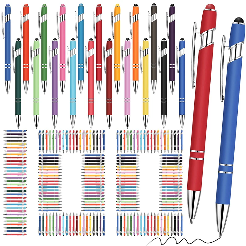 100Pcs Ballpoint Pen with Stylus Tip 2 in 1 Stylish Pen, Metal Stylus Pen for Touch Screens