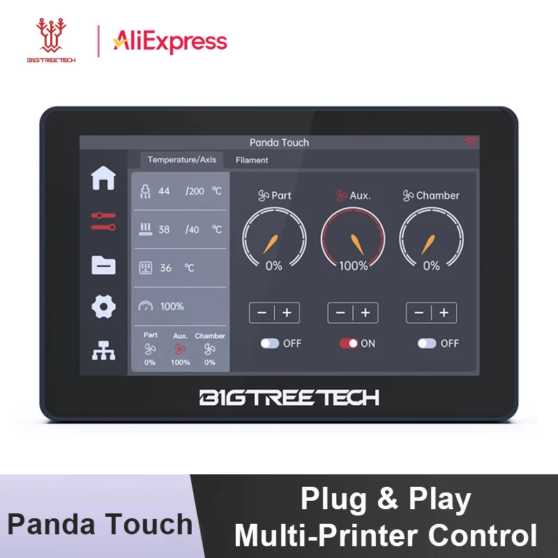 

BIGTREETECH Panda сенсорный экран 5-дюймовый дисплей для Bambu Lab X1 P1 Plug & Play Custom UX &UI мультипринтер с беспроводным управлением 3D-принтер