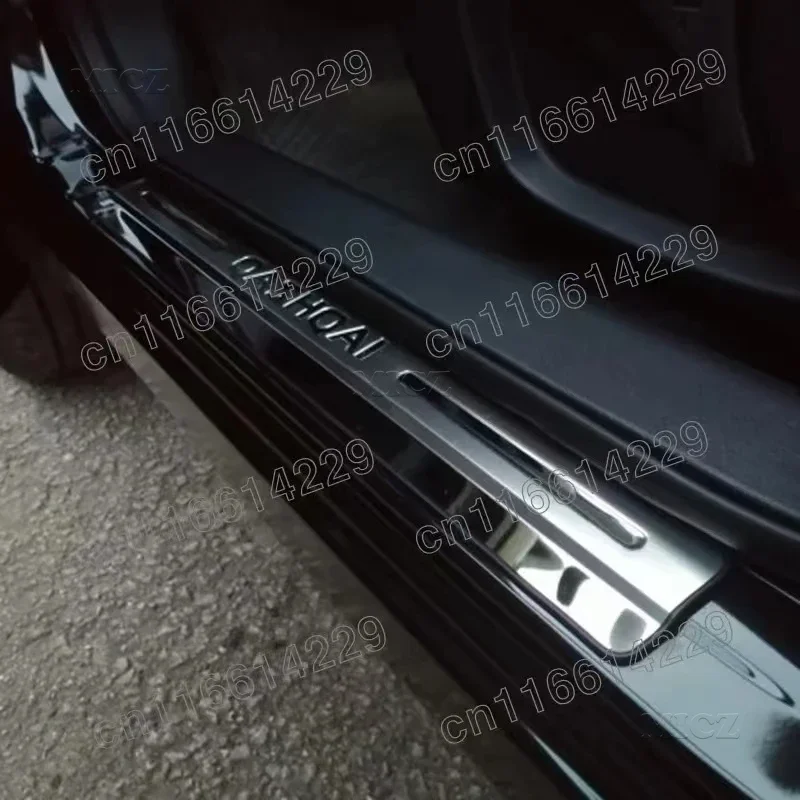 Placa de desgaste de umbral de puerta de acero inoxidable, pegatina de estilo de Pedal para Nissan Qashqai J10 J11 2007-2013 2014-2019