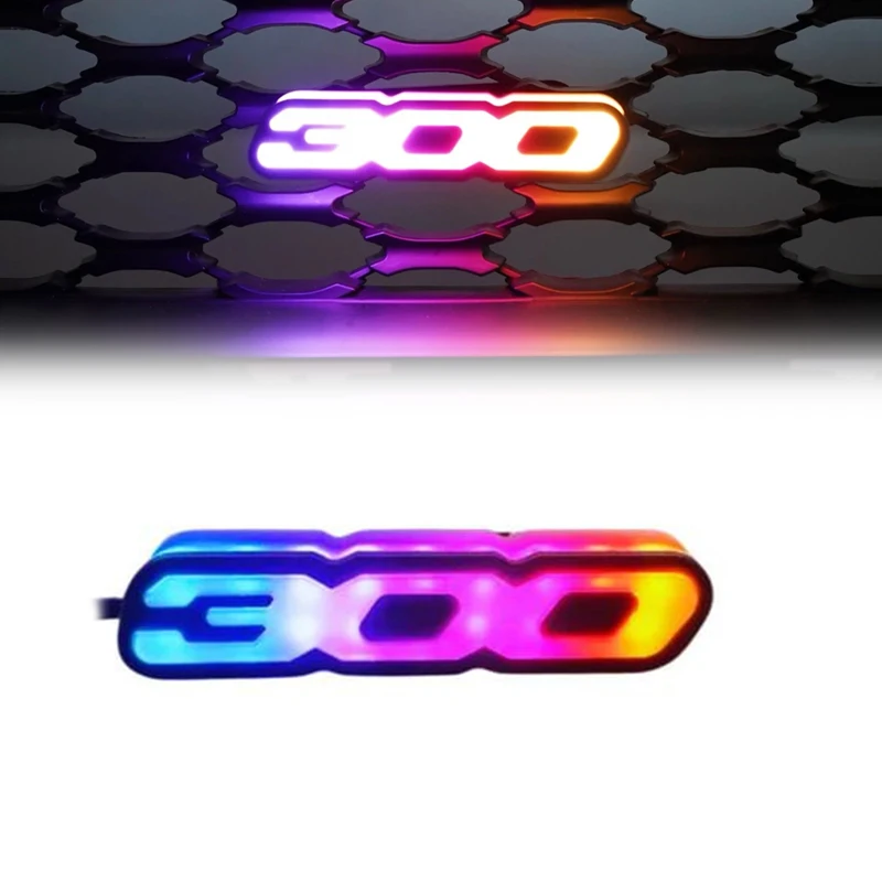 

RGB LED Light Front Grille Badge Emblem Light for Chrysler 300 Halo Kits Illuminated Flowing Multi-Color Auto Parts Accessories