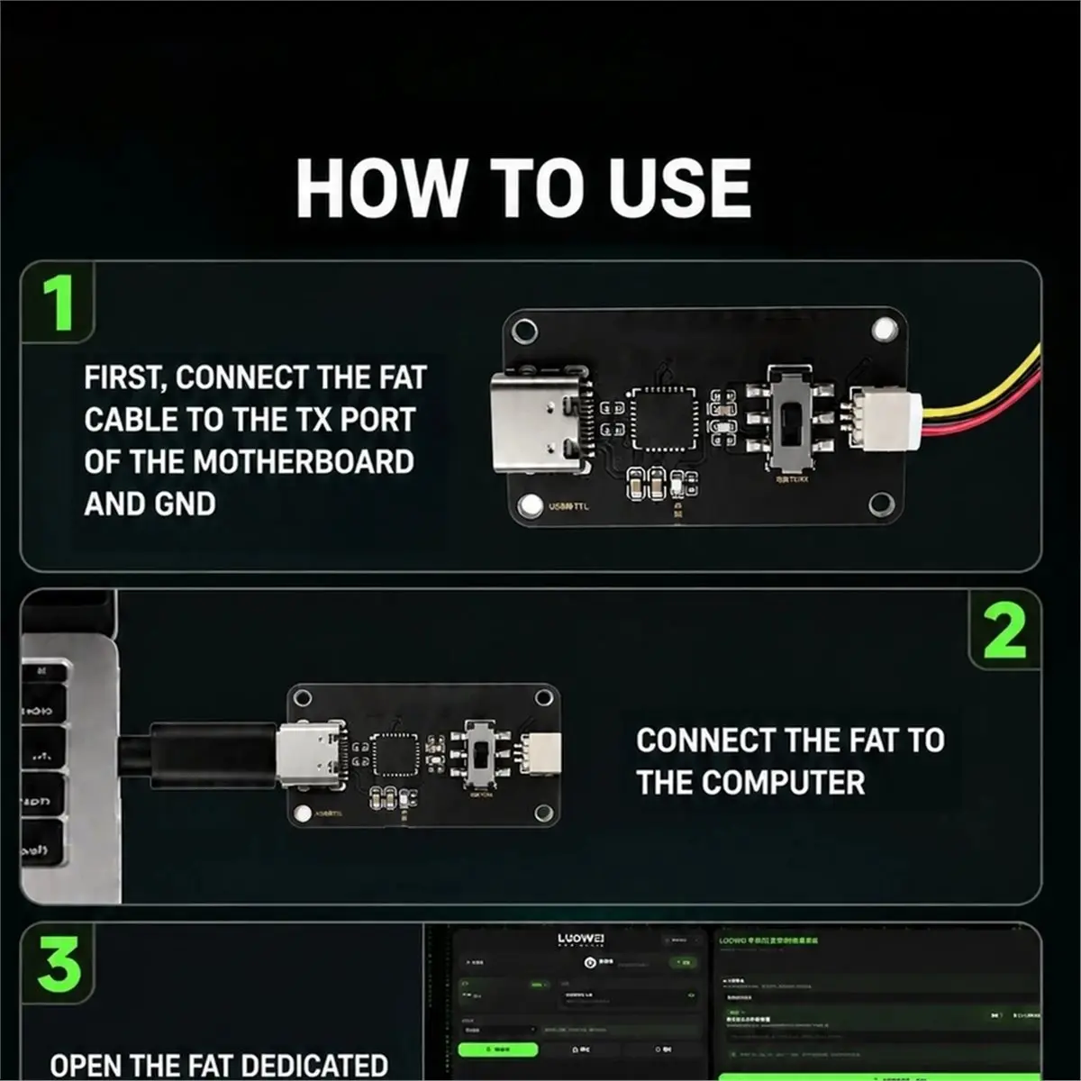 LW-FAT Error Checker Detector UART Serial Log Capture Tool Quickly Check Faults on Phone Motherboard Logic Board Repair
