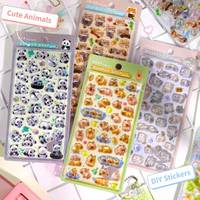 Cute 3D Relief Stickers Cartoon Capybara Ghost Rabbit Stationery Stickers Jelly Candy Aesthetic Sticker DIY Decorative Stickers