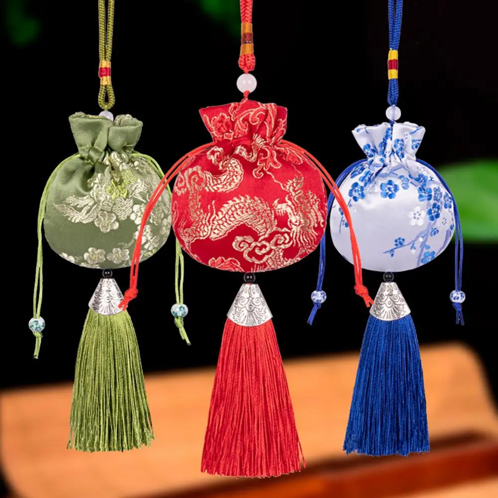 33cm Fragrant Delicate Sachet Hanging Decor Cloth Elegant Embroidery Sachet Hanging Widget Chinese Style Tassel For Car Inner