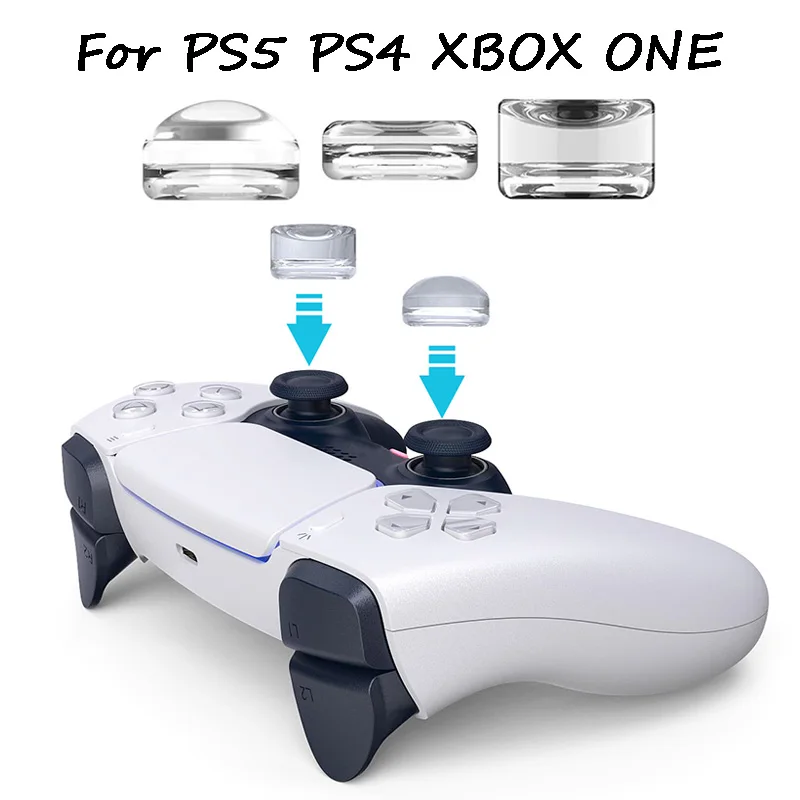 

2PCS Transparent Clear Silicone Thumb Stick Grip Cap For PS5 PS4 Xbox One S Xbox Series X/S Joystick Thumbstick Case