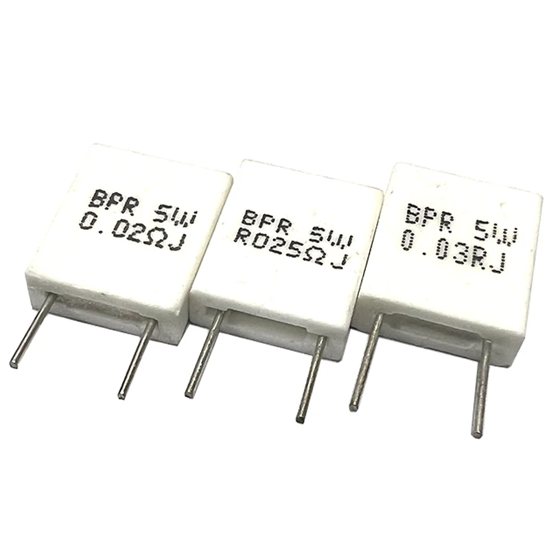 10pcs Non-inductive Ceramic Cement Resistor 5W 0R01 0R015 0R022 0R02 0R025 0R03 0R047 0R05 Ohm 0.01R 0.015R 0.022R 0.02R 0.025R