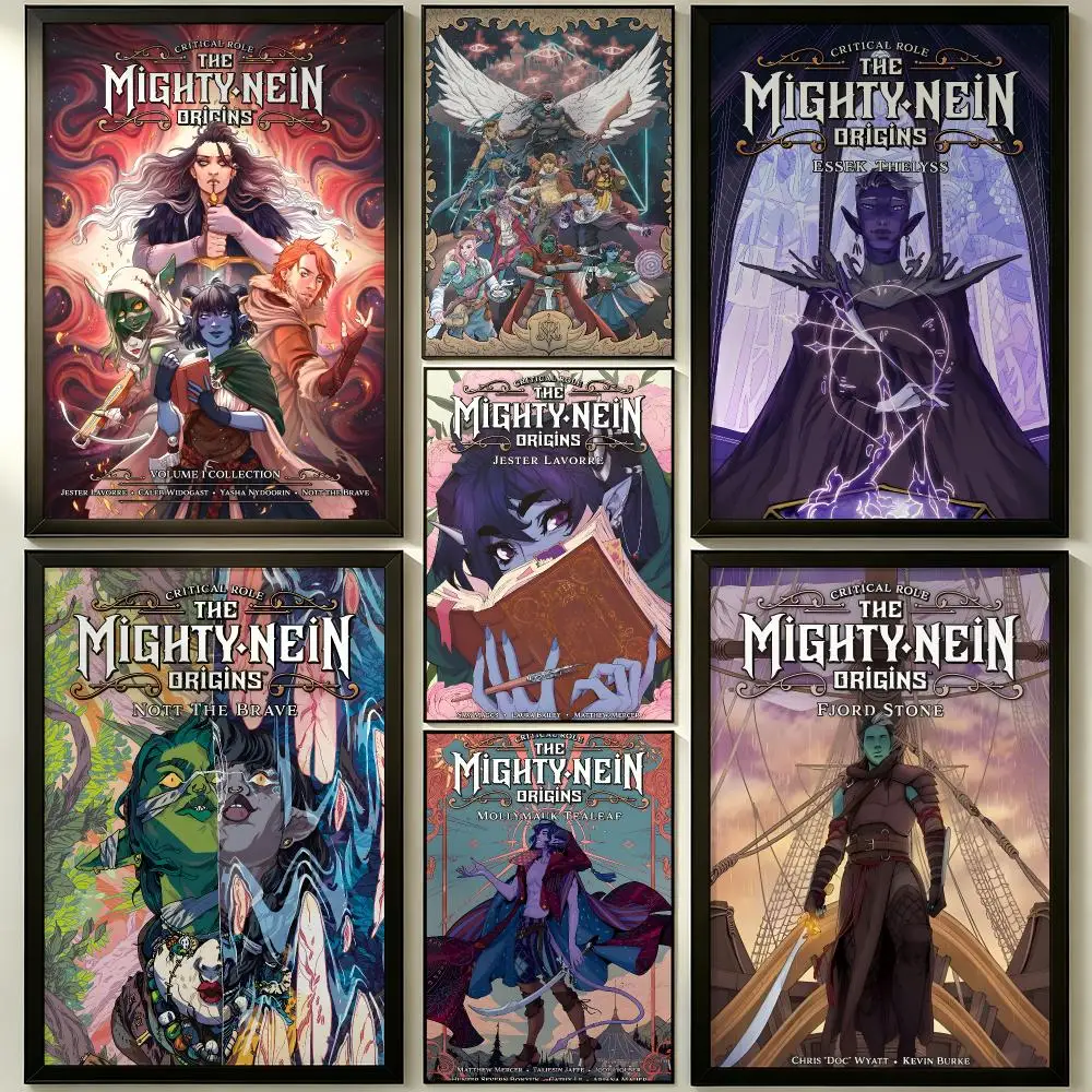 The Mighty Nein Aesthetic Fantasy Anime Self-Adhesive Poster Waterproof Removable HD Print for Bedroom Living Room Poster